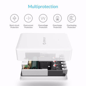 Planet Gates Black EU Plug Universal USB Charger 6 Ports Smart Charger 5V2.4A Max Output 50W/10A Mobile Phone Desktop Charger for iPhone Nexus Xiaomi