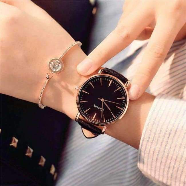 Planet Gates Black Exquisite simple style women watches luxury fashion quartz wristwatches drop shipping ulzzang brand woman clock montre femme