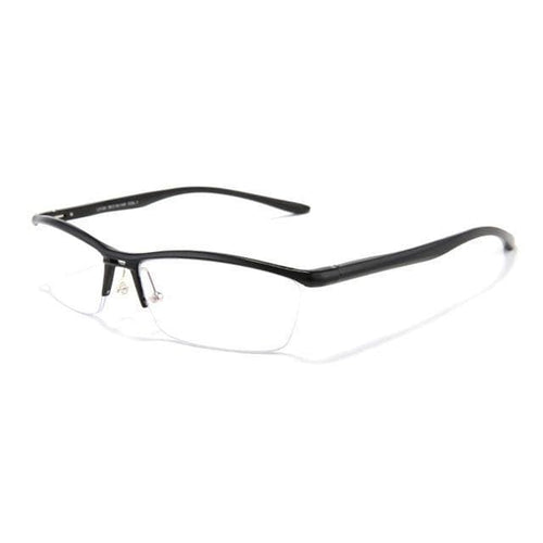 Planet Gates Black Eyeglasses Optical Glasses Frame for Men Eyewear Prescription Semi-Rimless Spectacles Half Rim