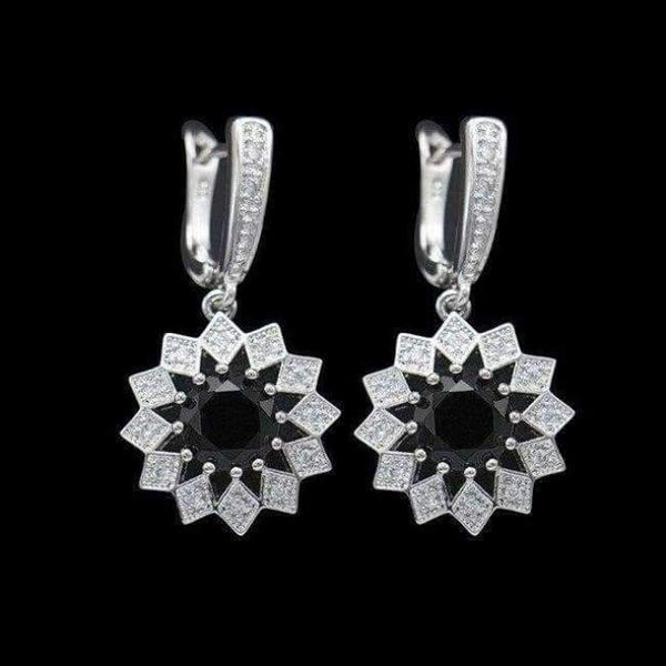 Planet Gates black Fashion Blue Zircon Silver 925 Jewelry Hanging Drop Dangle Earrings For Women With Stones Free Gift drop ship