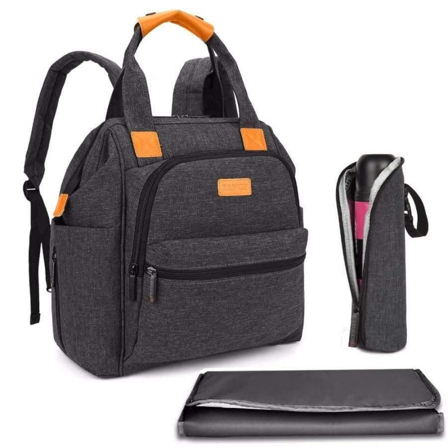 Planet Gates Black Fashion Diaper Bag Baby Bag Waterproof Lightweight Multifunctional Mom Backpack Maternity Bag for Baby Care