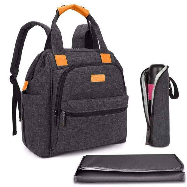 Planet Gates Black Fashion Diaper Bag Baby Bag Waterproof Lightweight Multifunctional Mom Backpack Maternity Bag for Baby Care