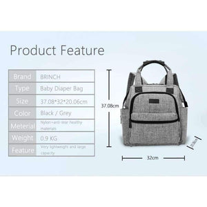 Planet Gates Black Fashion Diaper Bag Baby Bag Waterproof Lightweight Multifunctional Mom Backpack Maternity Bag for Baby Care