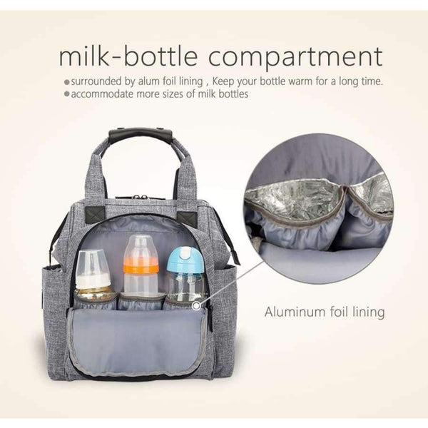 Planet Gates Black Fashion Diaper Bag Baby Bag Waterproof Lightweight Multifunctional Mom Backpack Maternity Bag for Baby Care