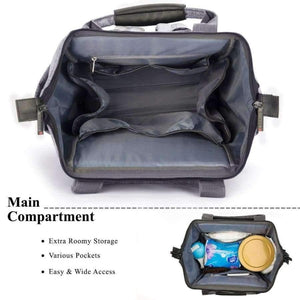 Planet Gates Black Fashion Diaper Bag Baby Bag Waterproof Lightweight Multifunctional Mom Backpack Maternity Bag for Baby Care