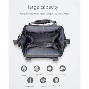 Planet Gates Black Fashion Diaper Bag Baby Bag Waterproof Lightweight Multifunctional Mom Backpack Maternity Bag for Baby Care