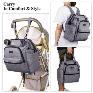 Planet Gates Black Fashion Diaper Bag Baby Bag Waterproof Lightweight Multifunctional Mom Backpack Maternity Bag for Baby Care