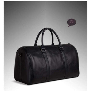 Planet Gates black Fashion Genuine Leather Men's Travel Bag Luggage & Travel Bag Men Carry On Leather Duffel Bag Weekend Bag Big Tote Handbag black