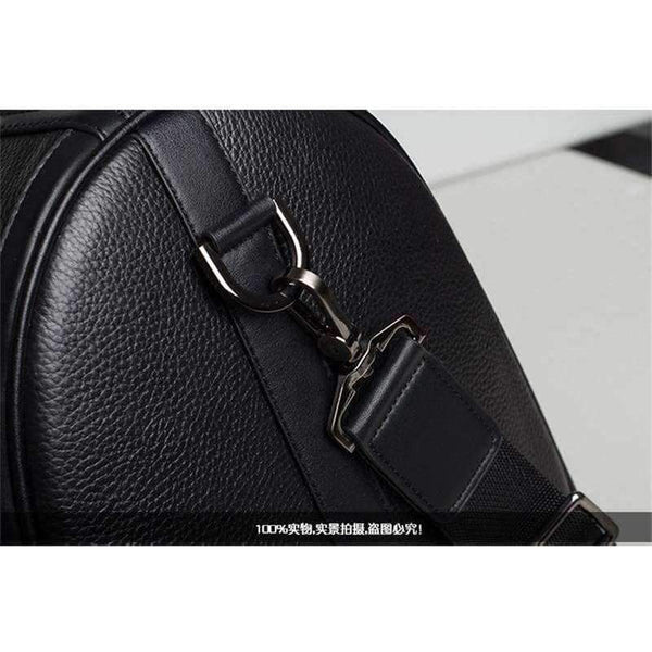 Planet Gates black Fashion Genuine Leather Men's Travel Bag Luggage & Travel Bag Men Carry On Leather Duffel Bag Weekend Bag Big Tote Handbag black