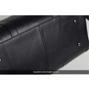 Planet Gates black Fashion Genuine Leather Men's Travel Bag Luggage & Travel Bag Men Carry On Leather Duffel Bag Weekend Bag Big Tote Handbag black