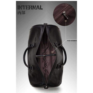 Planet Gates black Fashion Genuine Leather Men's Travel Bag Luggage & Travel Bag Men Carry On Leather Duffel Bag Weekend Bag Big Tote Handbag black