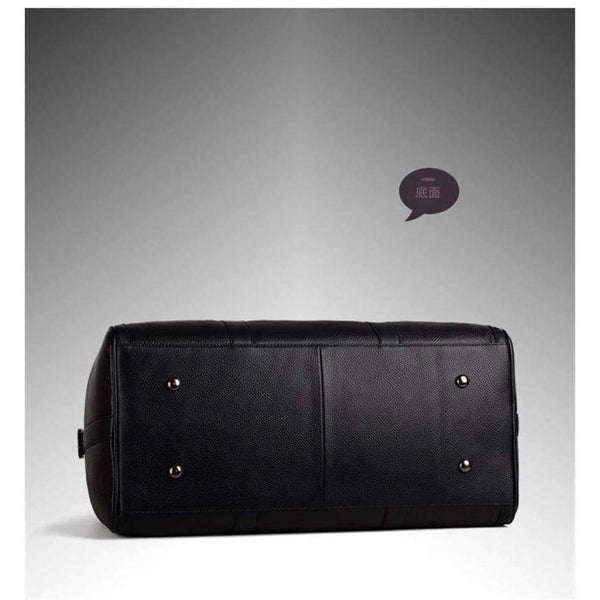 Planet Gates black Fashion Genuine Leather Men's Travel Bag Luggage & Travel Bag Men Carry On Leather Duffel Bag Weekend Bag Big Tote Handbag black