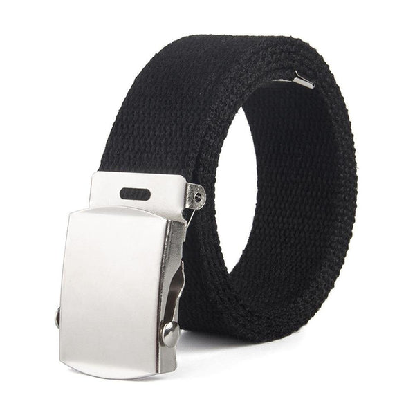 Fashion Men Women Canvas Waist Belt Ceinture Femme Couple Casual Metal Automatic Buckle Waistband New Wild Unisex Belts