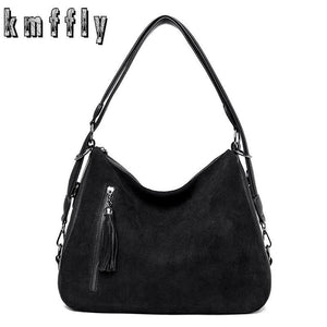 Black Faux Suede Shoulder Bags For Women  Crossbody Bags For Women Luxury Handbags