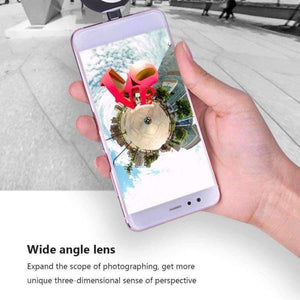 Planet Gates Black Fisheye Lens Phone Camera Lense 360 Degree Wider Full View Lens for Android 5.0 Above Xiaomi Huawei Samsung