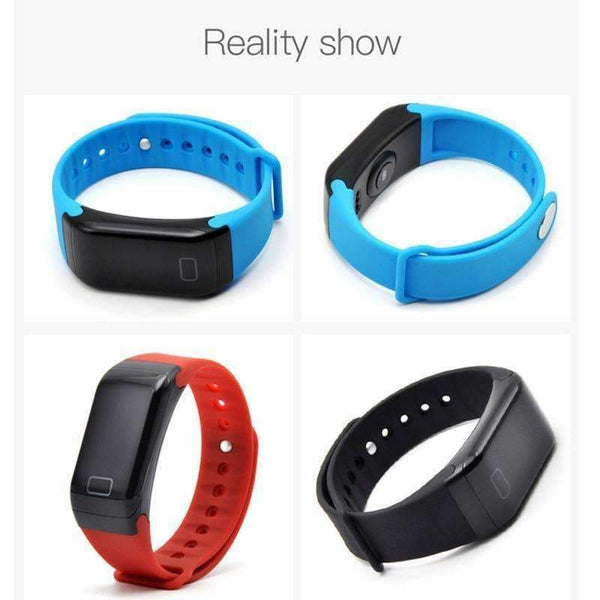Planet Gates Black Fitness Tracker F1 Sleep Tracker Smart Bracelet Heart Rate Monitor Waterproof Smart Watch Activity Tracker for iPhone