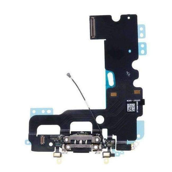 Planet Gates Black Flat Cable for Apple iPhone 7  Replacement parts (charge connector, headphone connector,with components)