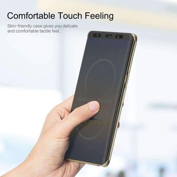 Planet Gates Black Flip Case for Samsung Galaxy Note 8 Luxury Brand Phone Cases Semi-Tranparent Cover Smart View Window Note8 Case