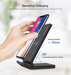 Planet Gates Black FLOVEME 10W Qi Wireless Charger For iPhone 8 X Xs For Samsung Galaxy S10 Plus S8 S9 S7 Edge Fast Charger Wireless Charging Dock