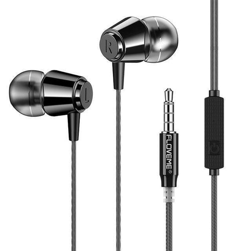 Planet Gates Black FLOVEME 3.5mm Bass Earphone For Xiaomi Samsung In-Ear Sport Earphones With Mic For iPhone Headset Fone De Ouvido Auriculares MP3