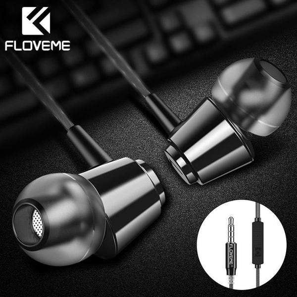 Planet Gates Black FLOVEME 3.5mm Bass Earphone For Xiaomi Samsung In-Ear Sport Earphones With Mic For iPhone Headset Fone De Ouvido Auriculares MP3