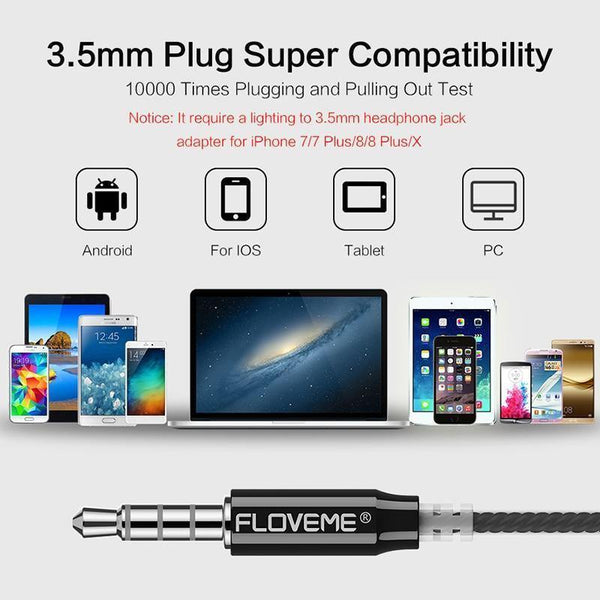 Planet Gates Black FLOVEME 3.5mm Bass Earphone For Xiaomi Samsung In-Ear Sport Earphones With Mic For iPhone Headset Fone De Ouvido Auriculares MP3