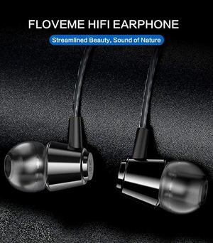 Planet Gates Black FLOVEME 3.5mm Bass Earphone For Xiaomi Samsung In-Ear Sport Earphones With Mic For iPhone Headset Fone De Ouvido Auriculares MP3