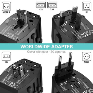 Planet Gates Black FLOVEME 4 USB Charger Type C Universal Worldwide Adapter Charger For iPhone Xiaomi Redmi Note 7 Chargeur USB Wall Phone Chargers