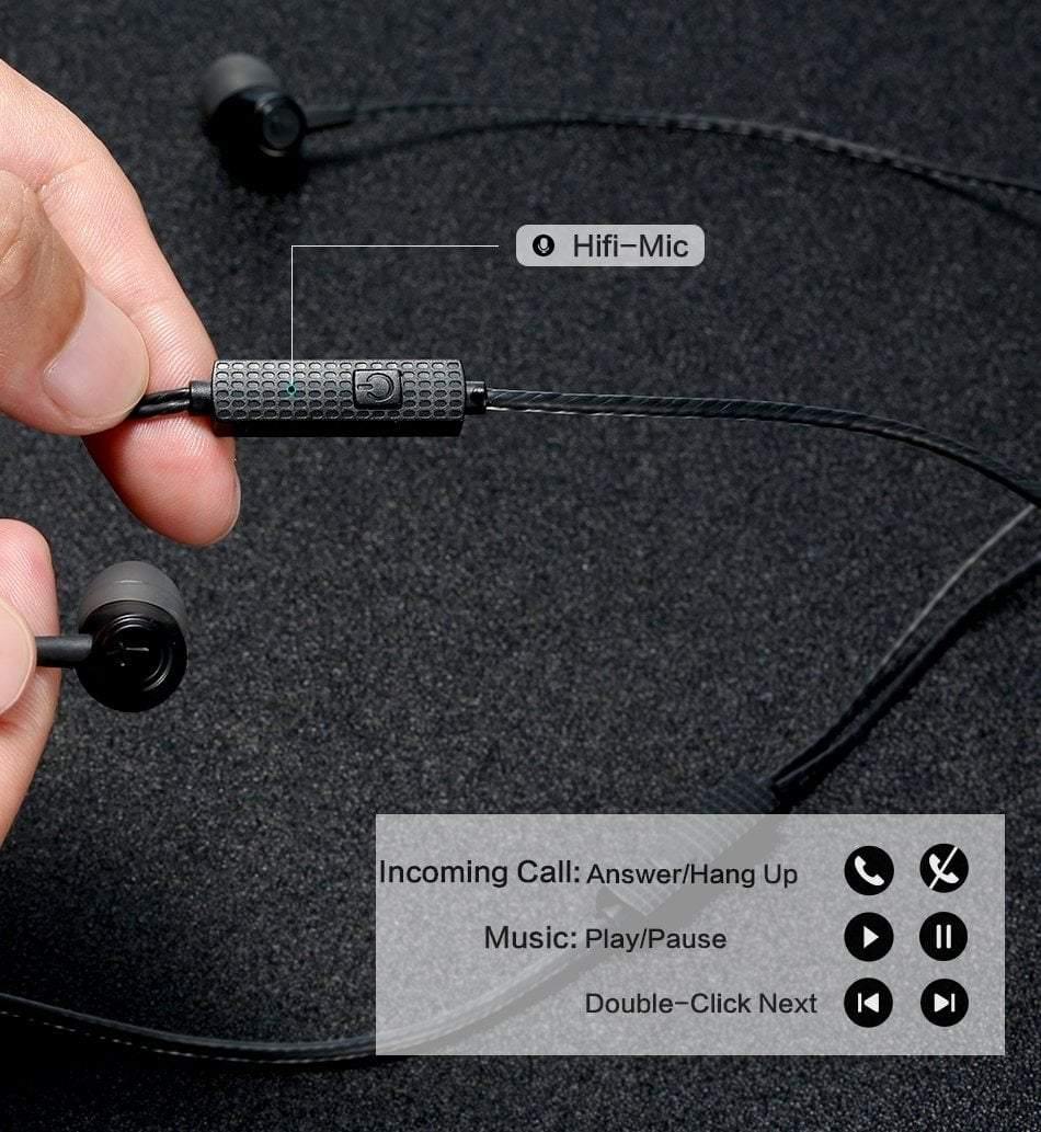 Planet Gates Black FLOVEME In-Ear Earphone For iPhone HIFI Stereo Wired Earbuds For Xiaomi Earphones For Computer Bass 3.5mm 1.2M With Microphone