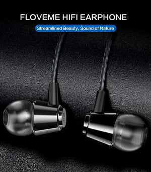Planet Gates Black FLOVEME In-Ear Earphone For iPhone HIFI Stereo Wired Earbuds For Xiaomi Earphones For Computer Bass 3.5mm 1.2M With Microphone