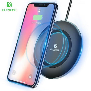 Planet Gates Black FLOVEME Qi Wireless Charger For Samsung Galaxy S9 S8 Plus Note 8 Mobile Phone QI Charger For iPhone X 8 8 Plus Wireless Charging