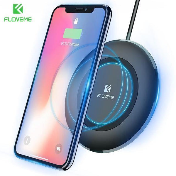 Planet Gates Black FLOVEME Qi Wireless Charger For Samsung Galaxy S9 S8 Plus Note 8 Mobile Phone QI Charger For iPhone X 8 8 Plus Wireless Charging
