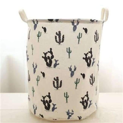 Planet Gates Black Folding Black Cactus Laundry Basket 42*48cm Nordic Style Dirty Clothes Toys Travel Organizer Home Storage Organization