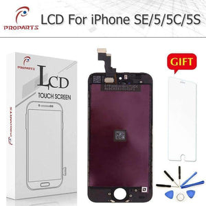 Planet Gates Black for 5 Screen for Apple iPhone SE 5 5S 5C LCD Display Touch Panel Digitizer Sensor Glass Bezel Frame Assembly Replacement With Gift