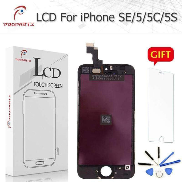 Planet Gates Black for 5 Screen for Apple iPhone SE 5 5S 5C LCD Display Touch Panel Digitizer Sensor Glass Bezel Frame Assembly Replacement With Gift