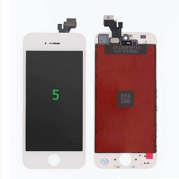 Planet Gates Black for 5 Screen for Apple iPhone SE 5 5S 5C LCD Display Touch Panel Digitizer Sensor Glass Bezel Frame Assembly Replacement With Gift