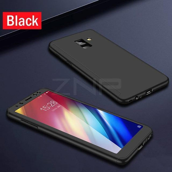 Planet Gates Black / For A8 2018 ZNP 360 Full Protective Phone Case For Samsung Galaxy J4 J6 Plus J8 2018 Full Cover For Galaxy A7 A8 Plus 2018 Cases With Glass