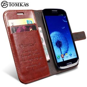 Planet Gates Black for Galaxy S3 TOMKAS S3 Wallet PU Leather Case For Samsung Galaxy S3 i9300 Luxury Phone Cover Cases KickStand Design with Card Holder