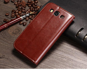 Planet Gates Black for Galaxy S3 TOMKAS S3 Wallet PU Leather Case For Samsung Galaxy S3 i9300 Luxury Phone Cover Cases KickStand Design with Card Holder