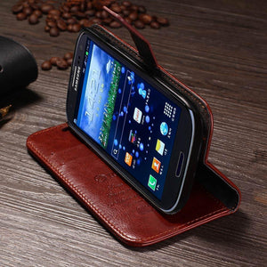 Planet Gates Black for Galaxy S3 TOMKAS S3 Wallet PU Leather Case For Samsung Galaxy S3 i9300 Luxury Phone Cover Cases KickStand Design with Card Holder