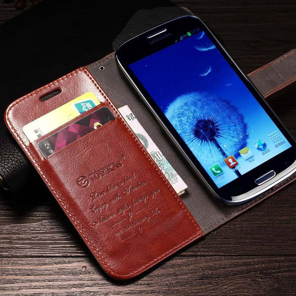 Planet Gates Black for Galaxy S3 TOMKAS S3 Wallet PU Leather Case For Samsung Galaxy S3 i9300 Luxury Phone Cover Cases KickStand Design with Card Holder