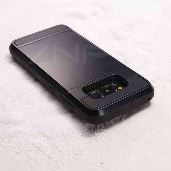 Planet Gates Black / For Galaxy S6 ZNP Armor Slide Card Holder Phone Case For Samsung Galaxy S9 S8 Plus S7 S6 Edge Full Cover For Samsung Note 9 8 A3 A5 A7 Cases