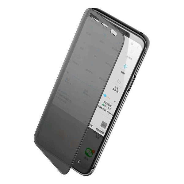 Planet Gates Black / for Galaxy S9 Flip Case for Samsung Galaxy S9 Plus Slim Cover Brand Phone Cases Luxury Smart Flip Case Invisible Window