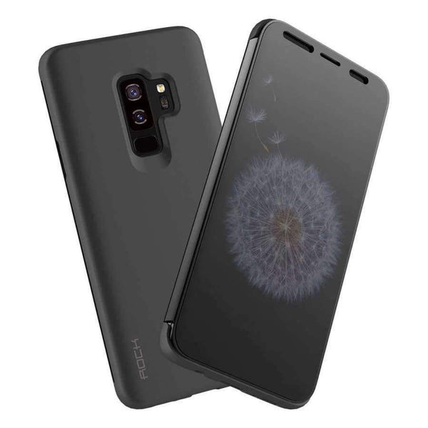 Planet Gates Black / for Galaxy S9 Flip Case for Samsung Galaxy S9 Plus Slim Cover Brand Phone Cases Luxury Smart Flip Case Invisible Window