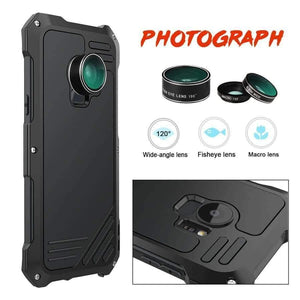Planet Gates Black / For Galaxy S9 S9 Plus Case Flip Cover Metal Iron Armor for Samsung Galaxy S9 / S9 Plus Case Phone 3 in 1 Camera Lens Luxury 360 Anti-knock
