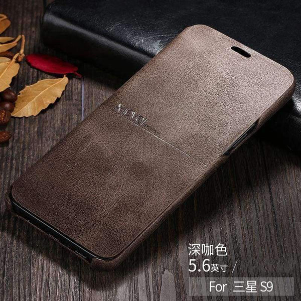 Planet Gates Black / For Galaxy S9 Samsung Galaxy S9 Plus / S9 Case X-Level Brand Luxury Flip Leather Phone Cases For Galaxy Note 8 / S8 Plus