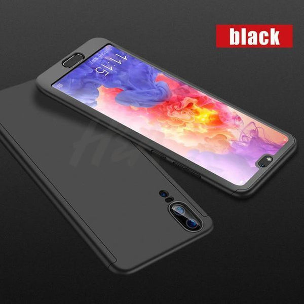 Planet Gates Black / For Huawei P20 H&A Luxury 360 Degree Full Cover Phone Case For Huawei P20 Lite P20 Pro Screen Protector Phone Cover P20 Lite P20 Pro Case Glass