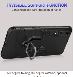 Planet Gates Black / For Huawei P20 ZNP Luxury Armor Stand Phone Case For Huawei P20 Lite P20 With Holder Ring Shockproof Cover Case For Huawei P20 Pro Case Shell