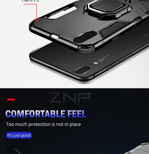 Planet Gates Black / For Huawei P20 ZNP Luxury Armor Stand Phone Case For Huawei P20 Lite P20 With Holder Ring Shockproof Cover Case For Huawei P20 Pro Case Shell