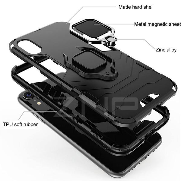 Planet Gates Black / For I6 6s ZNP Luxury Armor Phone Case For iPhone 6 6s 7 8 Plus X 10 Shockproof Cover For iPhone X XS Max XR 5 5s SE Case With Holder Ring